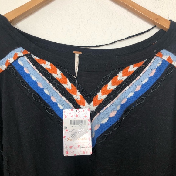 New Free People Hand Me Down Embroidered Top - Picture 5 of 9